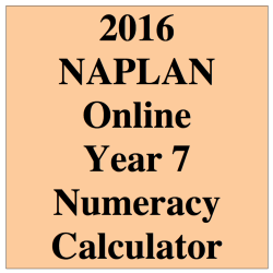 2016 Y7 Numeracy Calculator Allowed - Online